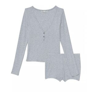 VICTORIA’S SECRET RIBBED MODAL HENLEY SHORT SET! NEW WITH TAGS!